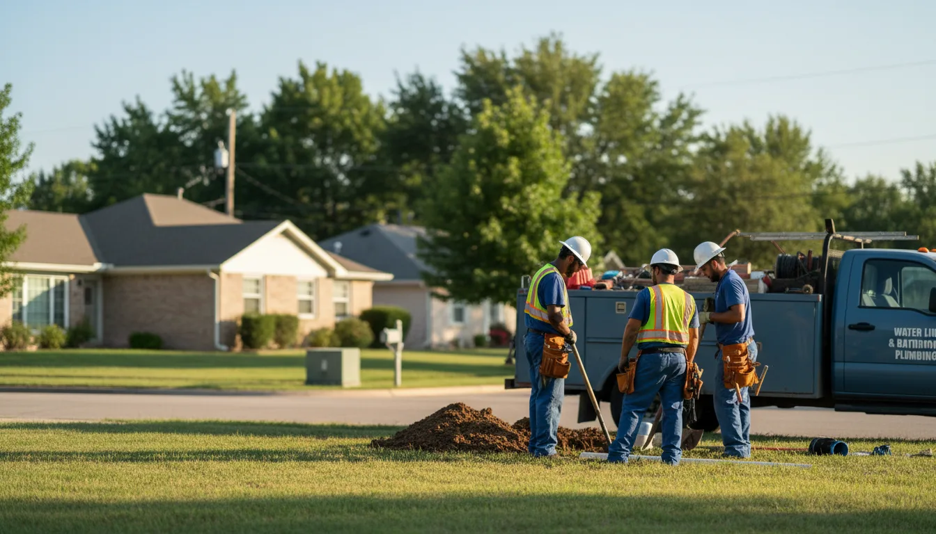 Residential water line and bathroom plumbing service in South Barre, VT